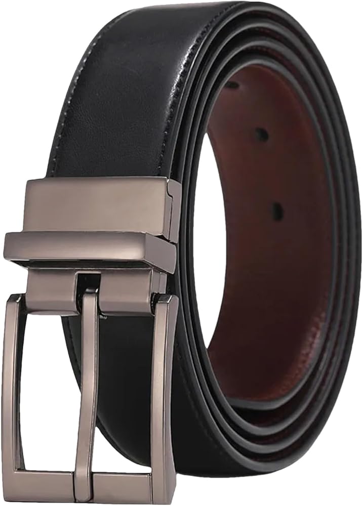 Ceinture Cuir Réversible Noir/Marron avec Boucle