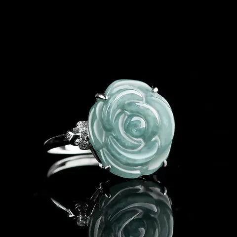 Bague Fleur Argent 925 avec Pierre Naturelle