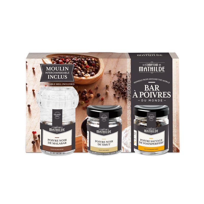 Le Comptoir de Mathilde Coffret Bar à poivre du Monde