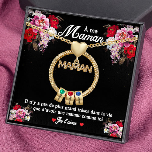 À ma Maman Collier Personnalisé Collier Pendentif Prénoms avec naissance