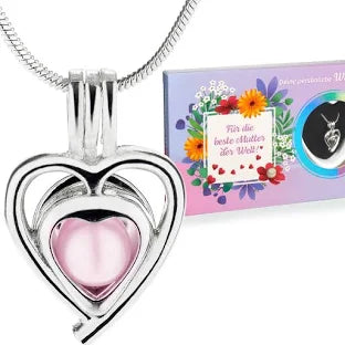 Brubaker Perle de Tes Rêves pour "Die beste Mama der Welt" Collier avec Pendentif Cœur + Coquillage avec Perle HENRY Brubaker