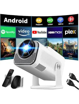 [App intégrée] Vidéoprojecteur 4K 1080P 2026 Upgraded Mini Projecteur avec WiFi 6 et Bluetooth 5.2 Projecteur Trapézoïdale Automatique, 270°