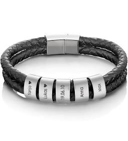Cadeau fête des pères Bracelet personnalisé pour homme avec gravure