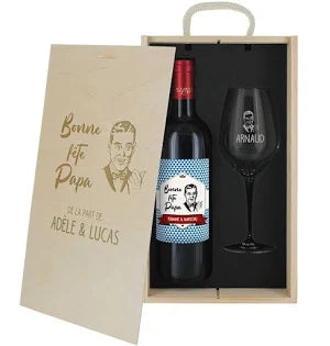 Coffret à vin 2 pièces personnalisé