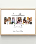 Affiche personnalisée - Meilleure maman du monde / Sans cadre / 24x18cm / Cadeau personnalisé maman et décoration murale