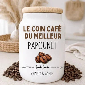 Pot à café papa personnalisé prénom — atelier Châtillon