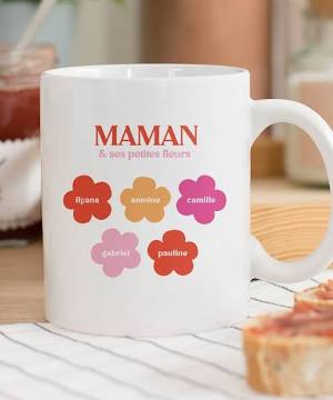 Mug Maman et ses petites fleurs personnalisé