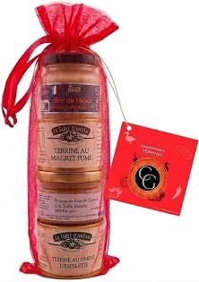 COLIS GOURMANDS – Coffret Cadeau Idee Originales Terrines Artisanales – Magret Fumé, Piment d'Espelette, Foie de Canard Truffe Blanche, Brie de Meaux