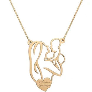 Collier Maman et Fils Plaqué Or 18kt