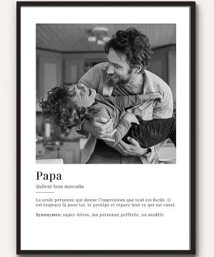famwalls Cadeau personnalisé "Papa Définition" pour papa avec photo - famwalls cadeau photo pour papa, cadeau pour papa, cadeaux personnalisés