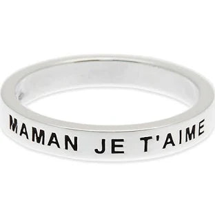 Doriane Bijoux Bague en Argent 925 message MAMAN JE T'AIME