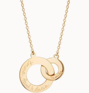 Merci Maman Collier personnalisé Anneaux Entrelacés