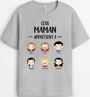T-shirt "Cette Maman Appartient à Extraordinaire" Personnalisé Cadeau pour Maman