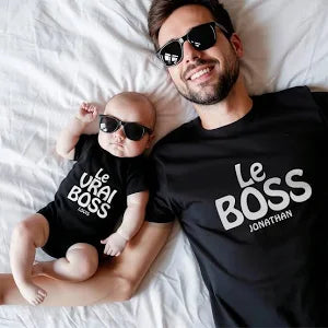fille Look assorti personnalisé "The Boss" pour papa et bébé cadeau pour papa