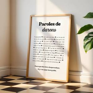 Affiche Paroles de Darons Humoristique – Cadeau Original Papa Fête des Pères 2026 Affiche