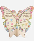 Cadeau Fête des Mères - Plaque En Bois "D'abord Maman Ensuite Mamie Papillon Et Cœur" Personnalisé - Cadeau pour Maman, Mamie | Cadeau Plus, 20 cm