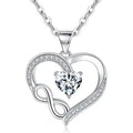 Cadeaux Fete des Meres Cadeau Maman Collier Infini Cadeau Femme 925 Argent Sterling avec Pendentif Coeur Cadeaux Bijoux Femme Original