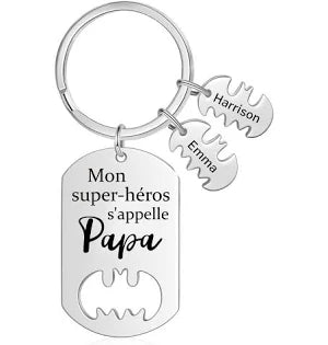À Mon Papa 1-5 Noms Porte-Clés Personnalisés Le super héros s'appelle Papa
