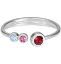 Bague Amour de maman en Argent 925 aux Pierres de Naissance — Cadeau pour une nouvelle maman
