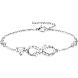 Tusuzik Cadeau Maman Bracelet Femme Bracelet Argent 925 Bijoux Femme Cadeau Fete des Meres Cadeau Anniversaire Maman
