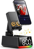 BBL Cadeau Original : Support Téléphone avec Enceinte Bluetooth à Induction et Horloge, Gadget Tech 3-en-1 Pliable, Son Stéréo HD, Idée Cadeau