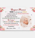 Cadeau Fête des Mères - Toile "Bonjour Maman, Visage" Personnalisé - Cadeau pour Mamie, Maman | Cadeau Plus, 60 x 40 cm