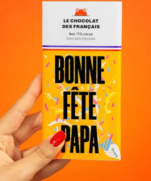 Le Chocolat des Français Tablette de chocolat noir personnalisée bio – Cadeau d’entreprise client