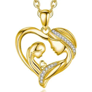 INFUSEU Collier Mere Fille Bijoux, Argent Sterling 925 Personnalisé PréNom Femme Cadeau Pendentif Enceinte Original Fete Des Meres Collier Maman