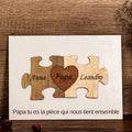 À Papa Cadre en bois 2 Prénom personnalisée