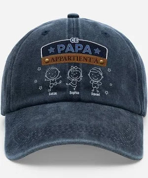 Cadeau Fête des Pères Casquette "Papa Appartient À" Personnalisé