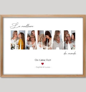 Affiche personnalisée meilleure maman du monde, cadeau fête des Mères, cadeau pour sa maman, cadre personnalisé maman, affiche photo maman