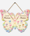 Cadeau Fête des Mères - Plaque En Bois "D'abord Maman Ensuite Mamie Papillon Et Cœur" Personnalisé - Cadeau pour Maman, Mamie | Cadeau Plus, 35 cm