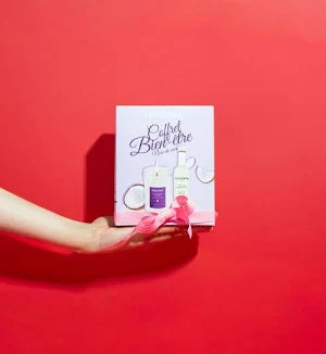 Coffret Bien-Être Noix de Coco – Bougie & Huile de Massage Corps